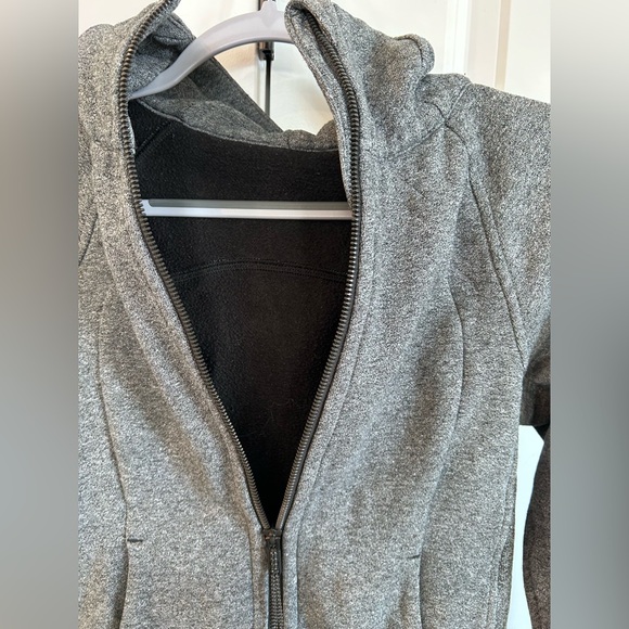 Lululemon Scuba Hoodie Heathered Speckled Black Women’s Size 4 - Picture 5 of 8